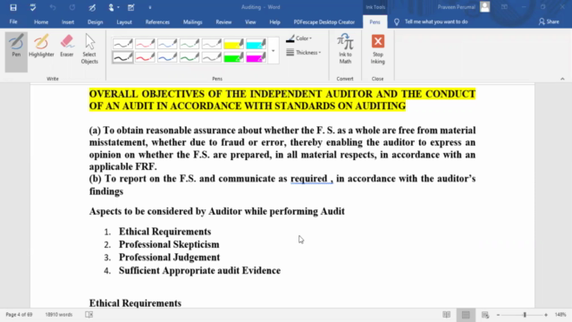 Detailed study on Auditing Concepts and Principles – Screenshot 1