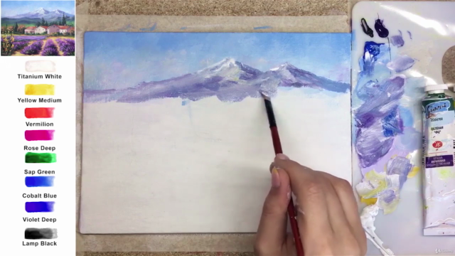Acrylic lesson - Lavender fields in Provence - Landscape – Screenshot 2
