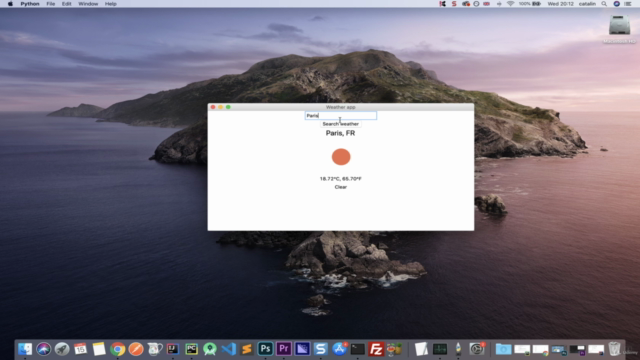 Build a weather app in Python and Tkinter – Screenshot 2