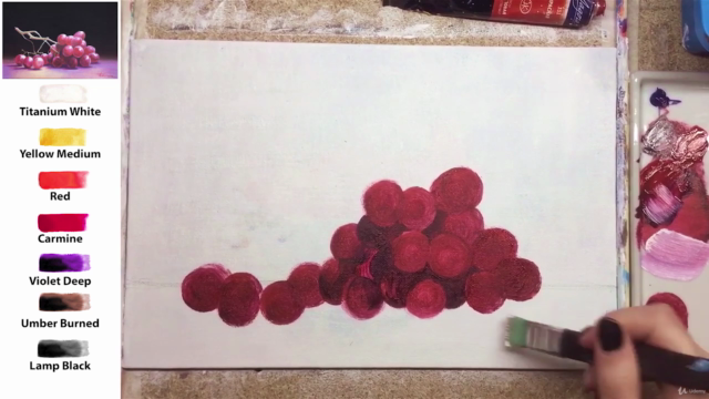 Acrylic lesson - Red Grape - Still life – Screenshot 1