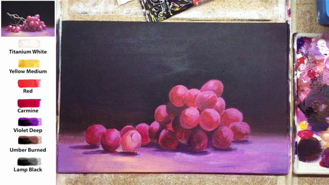 Acrylic lesson - Red Grape - Still life – Screenshot 2