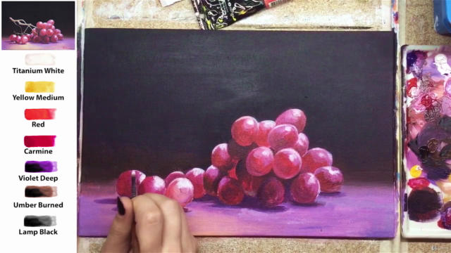 Acrylic lesson - Red Grape - Still life – Screenshot 3