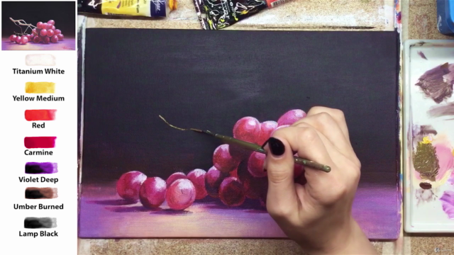 Acrylic lesson - Red Grape - Still life – Screenshot 4