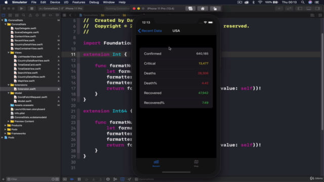 SwiftUI Covid19 Statistics tracking with REST API & Swift 5 – Screenshot 2