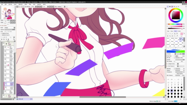 Digital Anime Coloring for Beginners – Screenshot 4