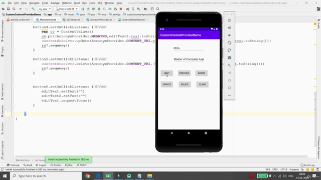 Android App Development- Implementation of Content Providers – Screenshot 3