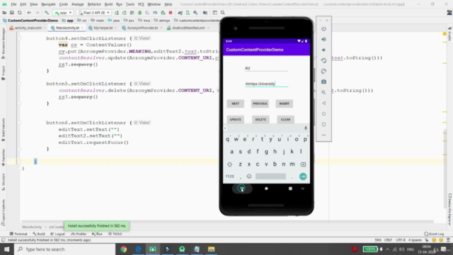 Android App Development- Implementation of Content Providers – Screenshot 4
