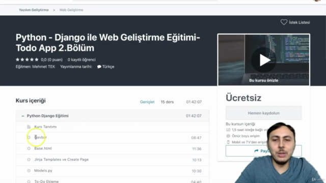 Python - Django ile Web Geliştirme Eğitimi(Todo App)-2.Bölüm – Screenshot 4