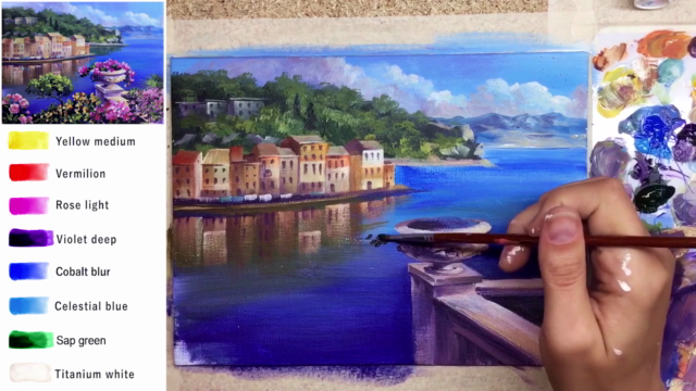 Acrylic lesson - Mediterranean city - Landscape – Screenshot 4