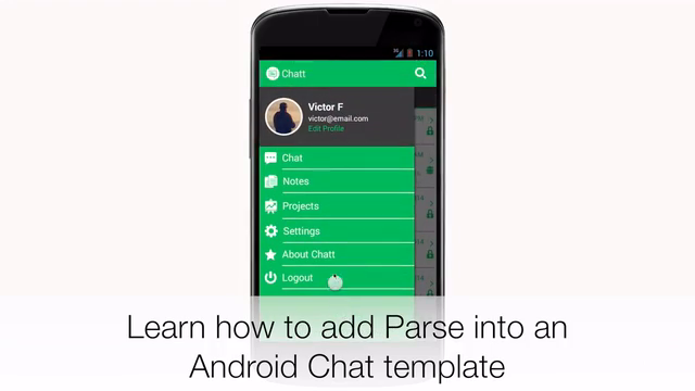 Integrating Parse into an Android Chat app template – Screenshot 1