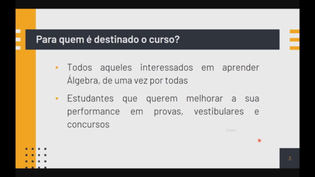 Álgebra para vestibulares e concursos | Aulas de Matemática – Screenshot 1
