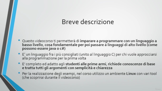 Corso di programmazione assembler 8086 – Screenshot 1