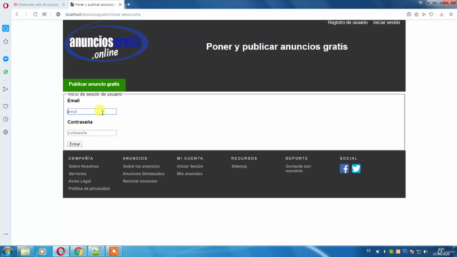 Desarrollo web de anuncios clasificados PHP y MySQL – Screenshot 1