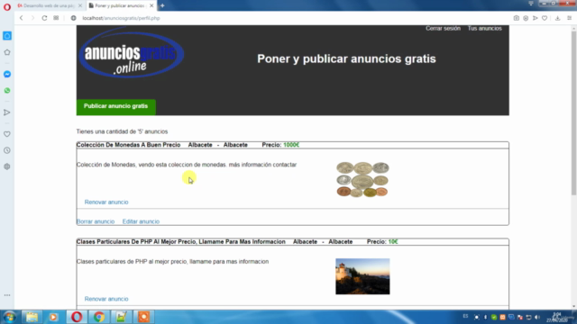 Desarrollo web de anuncios clasificados PHP y MySQL – Screenshot 2