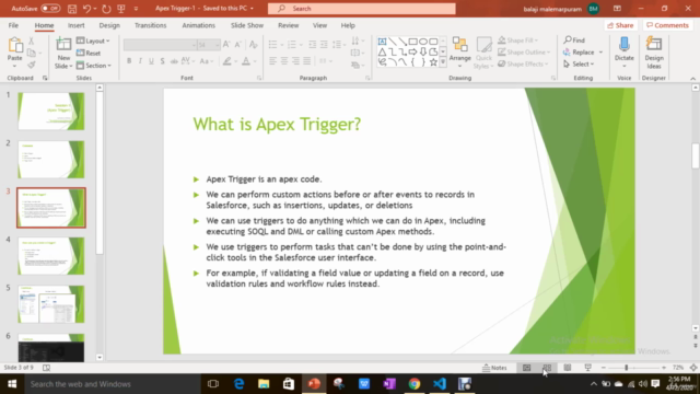 Salesforce Apex Triggers – Screenshot 1