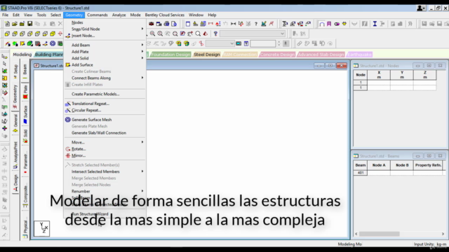 Análisis y Diseño de Estructuras con STAAD.Pro - Nivel 1 – Screenshot 1