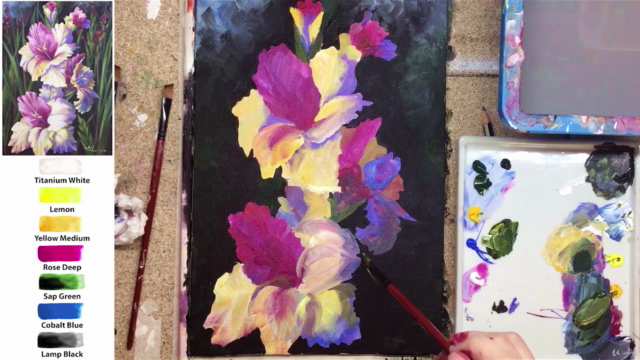 Acrylic lesson - Gladiolus - Flower Painting – Screenshot 2