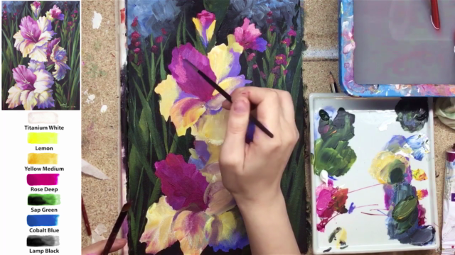 Acrylic lesson - Gladiolus - Flower Painting – Screenshot 3