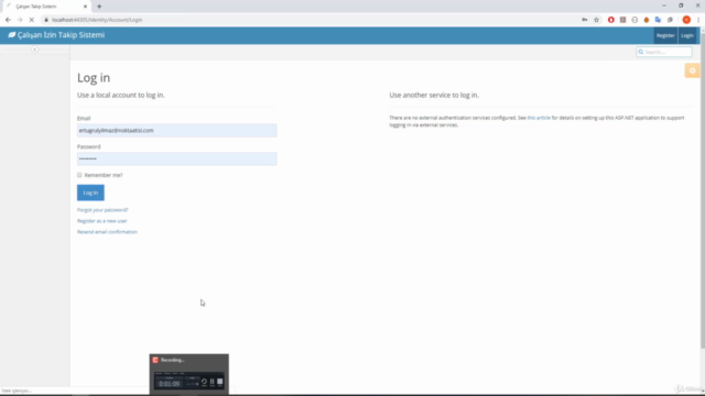 Asp.Net Core MVC Çalışan Takip Sistemi – Screenshot 1