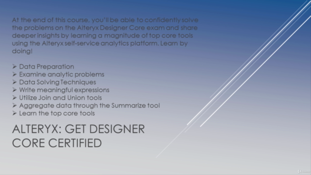 Alteryx: Get Designer Core Certified – Screenshot 3