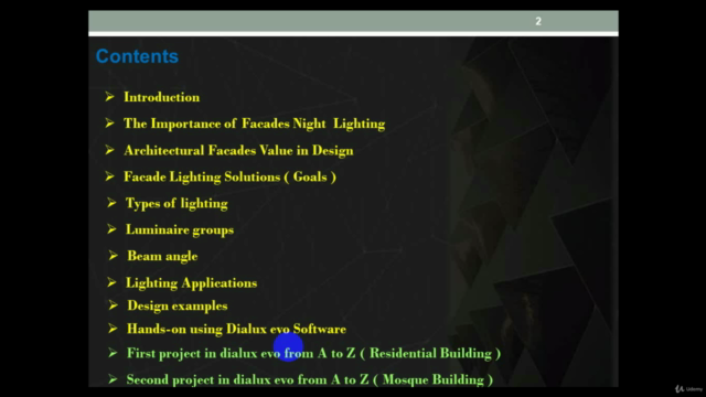 تصميم الاناره الخارجيه |Facade Lighting design by Dialux evo – Screenshot 1