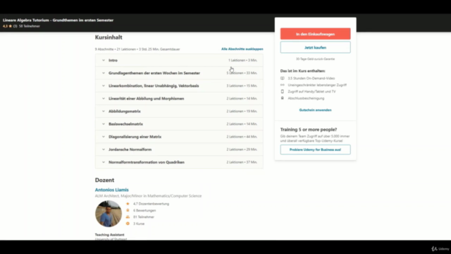 Lineare Algebra Tutorium - Grundthemen im ersten Semester – Screenshot 3