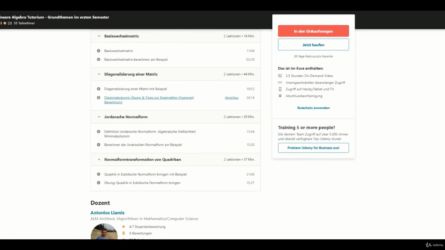 Lineare Algebra Tutorium - Grundthemen im ersten Semester – Screenshot 4