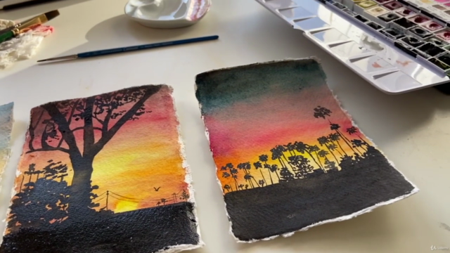 Sunset Landscapes in Watercolor - Screenshot_01