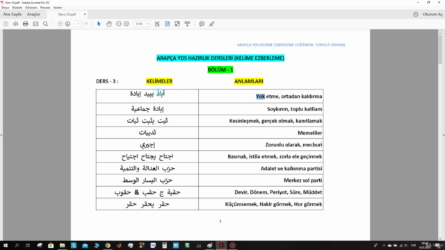 Arapça YDS/YÖKDİL için Kelime Öğrenme/Ezberleme Kursu – Screenshot 1