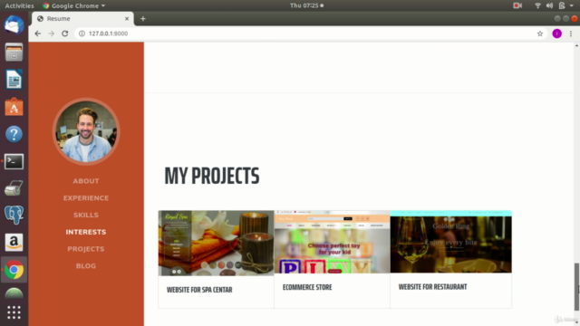 Build three custom, functional websites in Django 3.0 – Screenshot 1