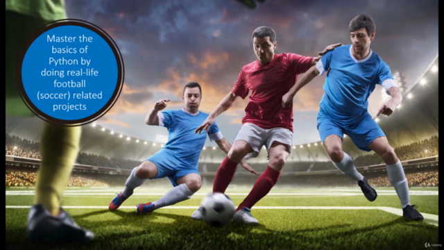 Learn beginner Python using football/soccer-only projects – Screenshot 1
