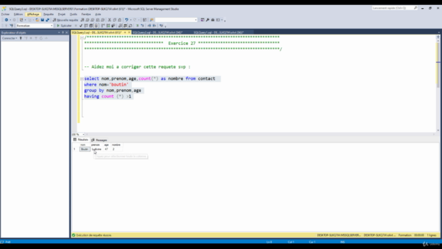 SQL Server : Défis Code avec 50 exercices. – Screenshot 3