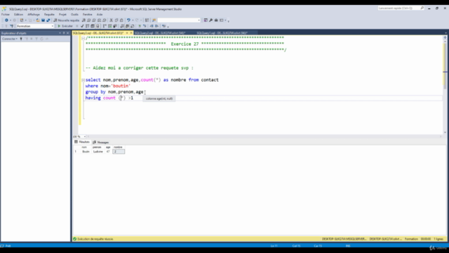 SQL Server : Défis Code avec 50 exercices. – Screenshot 4