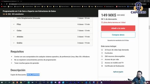 Programación en C de Cero a Experto con Estructuras de Datos – Screenshot 4