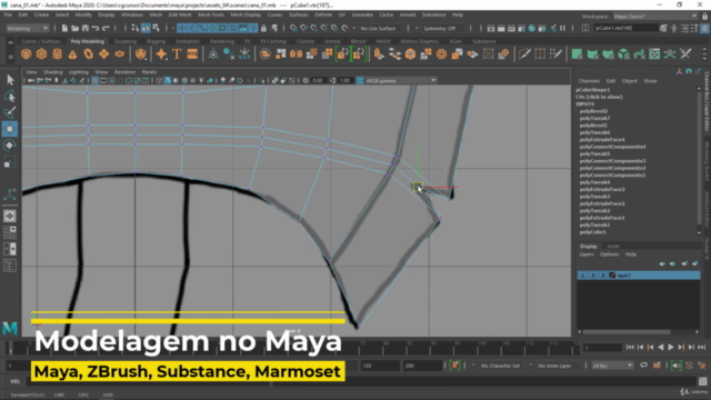 Maya 2020, Zbrush, Substance e Marmoset – Machado Estilizado – Screenshot 1