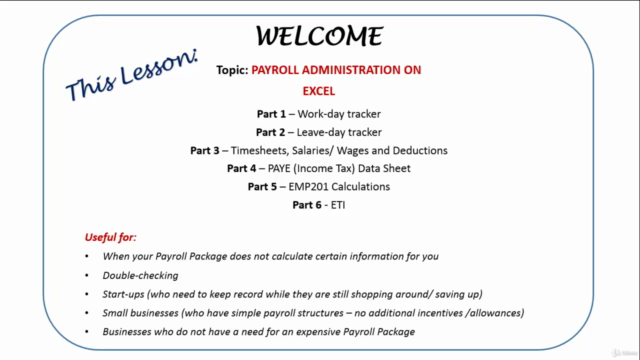 Learn Payroll Administration Basics on Excel - Short Course – Screenshot 1