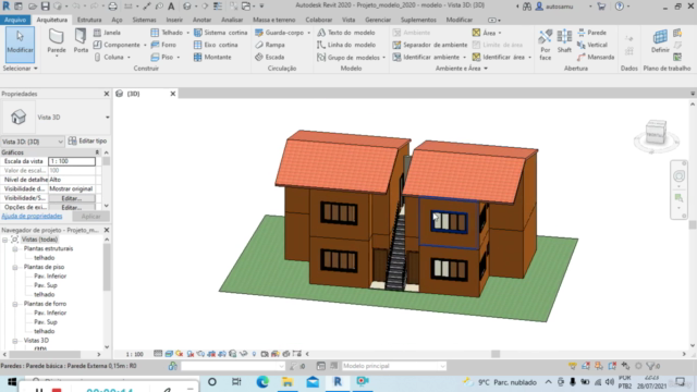 REVIT Projeto Arquitetônico Completo Para Iniciantes Sobrado – Screenshot 1