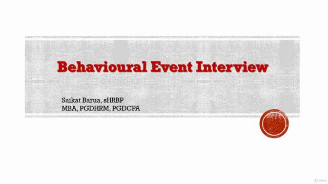 Behavioural Event Interview – Screenshot 1