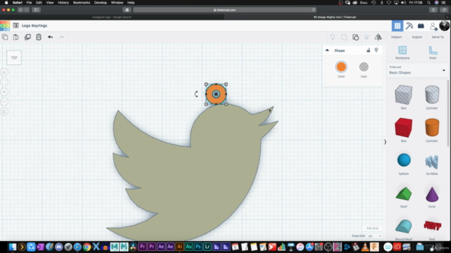Tinkercad - Design & 3D Print A Custom Keyring – Screenshot 1