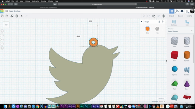 Tinkercad - Design & 3D Print A Custom Keyring – Screenshot 3