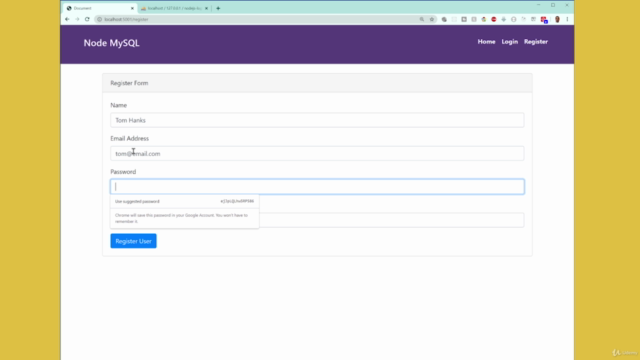 The Complete Nodejs MySQL Login System – Screenshot 1