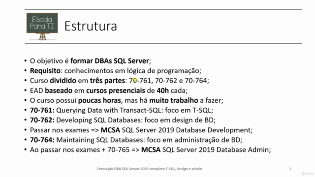 Formação DBA SQL Server completo T-SQL, design e admin – Screenshot 1