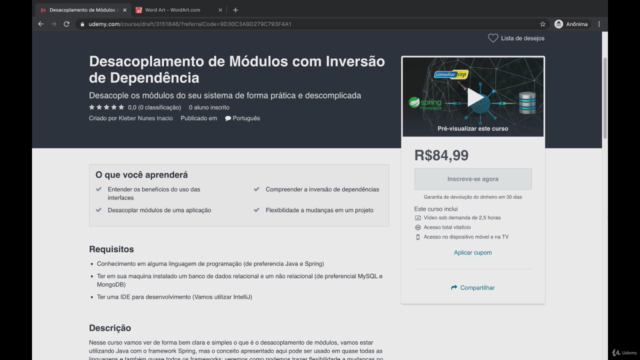 Desacoplamento de módulos com Spring Boot – Screenshot 2