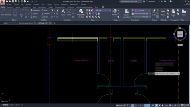 Autocad dibuja una casa desde cero Planta Corte Fachada – Screenshot 1