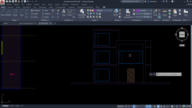 Autocad dibuja una casa desde cero Planta Corte Fachada – Screenshot 3