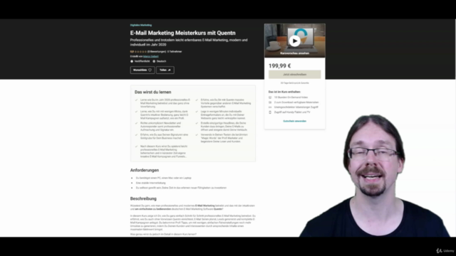 E-Mail Marketing Meisterkurs mit Quentn – Screenshot 1