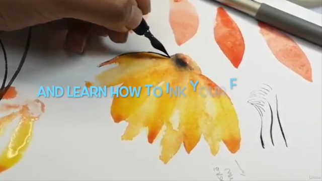 Dynamic floral illustration in watercolours and ink – Screenshot 2
