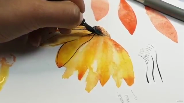 Dynamic floral illustration in watercolours and ink – Screenshot 3