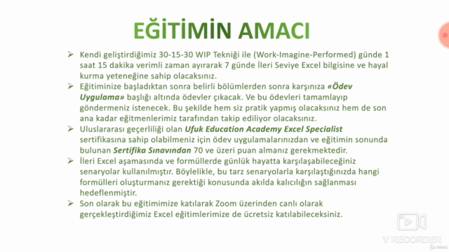 7 Günde Sıfırdan İleri Excel Global Sertifikalı – Screenshot 2