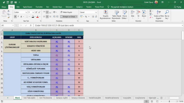 A'dan Z'ye MS Excel ( Makrolar , Vba, Dashboard İlaveli) – Screenshot 3